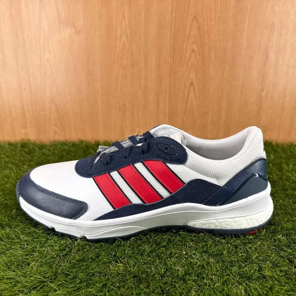 adidas SW5540 Spikeless Golf White Pure Ruby Navy Golf Shoes JH6269 Mens Sz 11.5